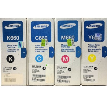 SAMSUNG CLP-660 4 TONER ORIGINALI NERO CIANO MAGENTA GIALLO CLP-610/CLP-660