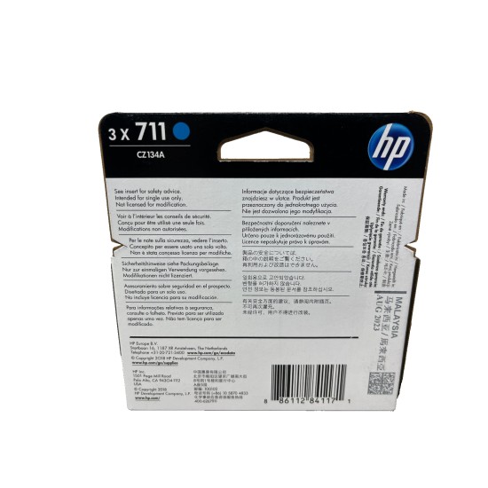 HP CZ134A HP 711 MULTIPACK ORIGINALE CIANO CF.3pz DESIGNJET T120/T520 [08/2023]