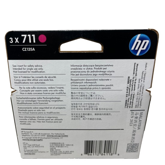HP CZ136A HP 711 MULTIPACK ORIGINALE GIALLO CF.3pz DESIGNJET T120/T520 [06/2023]