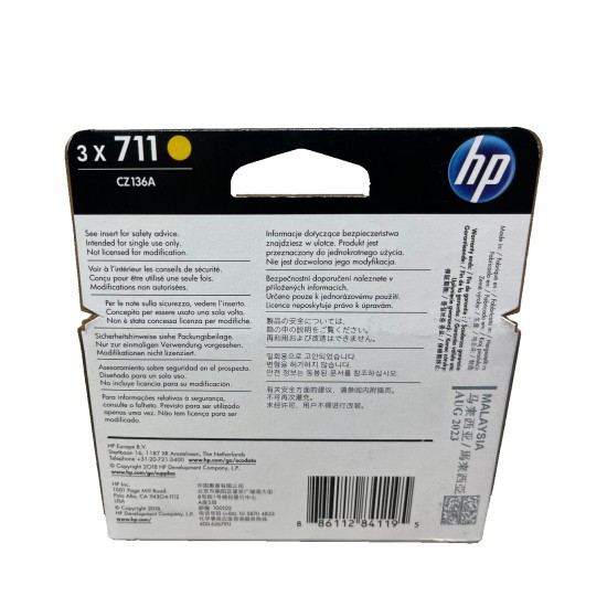 HP CZ136A HP 711 MULTIPACK ORIGINALE GIALLO CF.3pz DESIGNJET T120/T520 [08/2023]