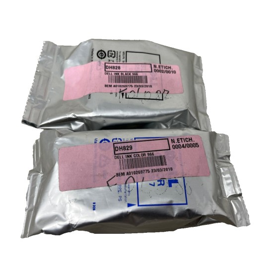 DELL DH828 + DH829 SERIE 7 CARTUCCIA ORIGINALE NERO + COLORE PER 966/968/968W [NO BOX]