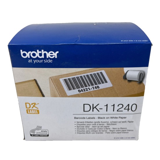 BROTHER DK-11240 600 ETICHETTE ADESIVE PER QL-700/QL-1050N/QL-1060N (102mmX51mm) BROTHER DK-11240 600 ETICHETTE ADESIVE PER QL-700/QL-1050N/QL-1060N (102mmX51mm)
