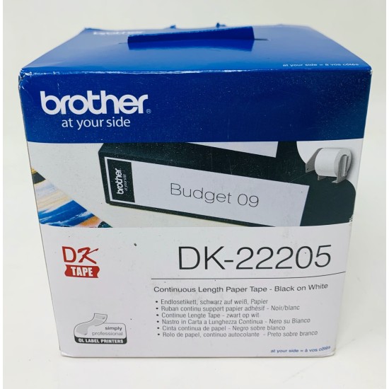BROTHER DK-22205 ETICHETTE ORIGINALI 62mmX34,8mt QL500/QL500A/QL650/QL710/QL1050 BROTHER DK-22205 ETICHETTE ORIGINALI 62mmX34,8mt QL500/QL500A/QL650/QL710/QL1050