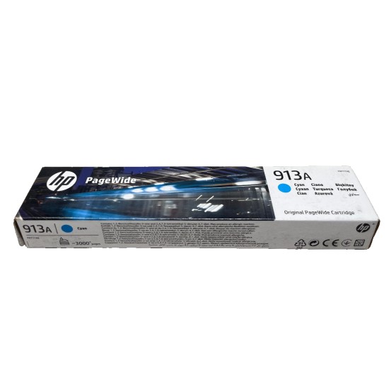 HP F6T77AE 913A CARTUCCIA ORIGINALE CIANO PAGEWIDE PRO 452DW/4777DW MFP [02/2025