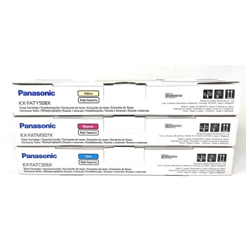 PANASONIC 506X 507X 508X TONER ORIGINALE CIANO MAGENTA GIALLO KX-MC 6020 [3 PZ]