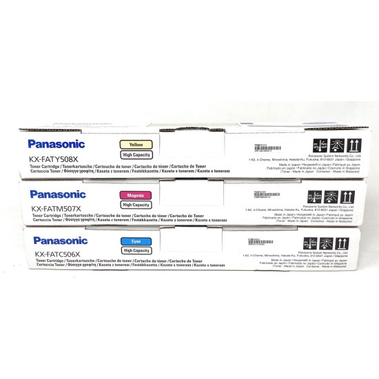 PANASONIC 506X 507X 508X TONER ORIGINALE CIANO MAGENTA GIALLO KX-MC 6020 [3 PZ]