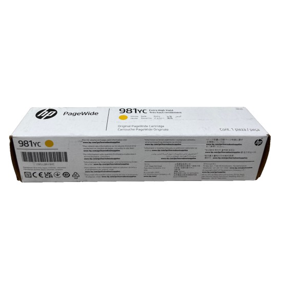 HP L0R19YC 981YC CARTUCCIA ORIGINALE GIALLO PAGEWIDE ENTERPRISE COLOR 556dn/586 HP L0R19YC 981YC CARTUCCIA ORIGINALE GIALLO PAGEWIDE ENTERPRISE COLOR 556dn/586