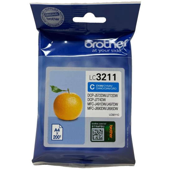 BROTHER LC3211C CARTUCCIA ORIGINALE CIANO PER DCP-J772DW/MFC-J895DW [200 PG]