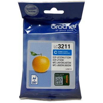 BROTHER LC3211C CARTUCCIA ORIGINALE CIANO PER DCP-J772DW/MFC-J895DW [CF.DA 5 PZ]