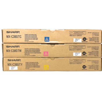 SHARP MX-C38 3 TONER ORIGINALI CIANO MAGENTA GIALLO MX-C310/MX-C311/MX-C380 SHARP MX-C38 3 TONER ORIGINALI CIANO MAGENTA GIALLO MX-C310/MX-C311/MX-C380