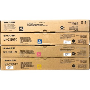 SHARP MX-C38 4 TONER ORIGINALI NERO CIANO MAGENTA GIALLO MX-C310/MX-C311/MX-C380 SHARP MX-C38 4 TONER ORIGINALI NERO CIANO MAGENTA GIALLO MX-C310/MX-C311/MX-C380