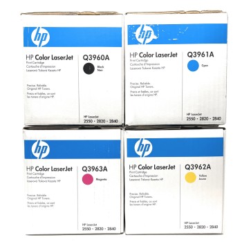 HP Q3960A Q3961A Q3962A Q3963A 122A 4 TONER ORIGINALE NERO CIANO MAGENTA GIALLO HP Q3960A Q3961A Q3962A Q3963A 122A 4 TONER ORIGINALE NERO CIANO MAGENTA GIALLO