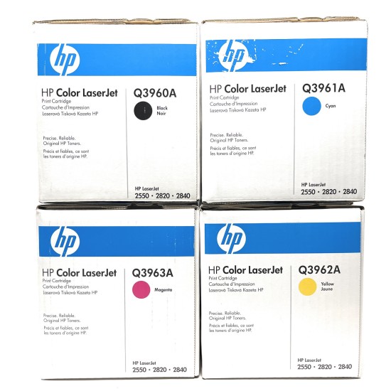 HP Q3960A Q3961A Q3962A Q3963A 122A 4 TONER ORIGINALE NERO CIANO MAGENTA GIALLO