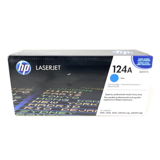 HP Q6001A 124A TONER ORIGINALE CIANO COLORLASERJET 1600/2600N/CM1015 [A BOX]