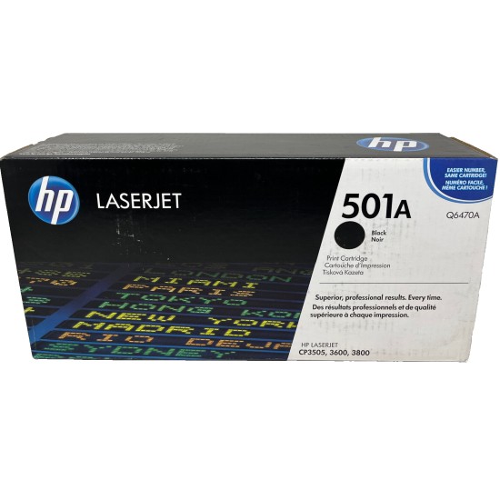 HP Q6470A 501A TONER ORIGINALE NERO COLORLASERJET 3600/3800/CP3505/3505N [A BOX]