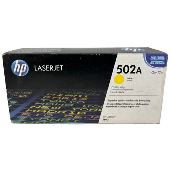 HP Q6472A 502A TONER ORIGINALE GIALLO COLORLASERJET 3600/3600N/3600DN [A BOX]