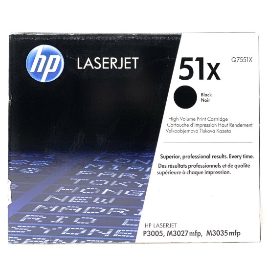 HP Q7551X 51X TONER ORIGINALE NERO LASERJET P3005/M3027mfp/M3035mfp [A BOX]