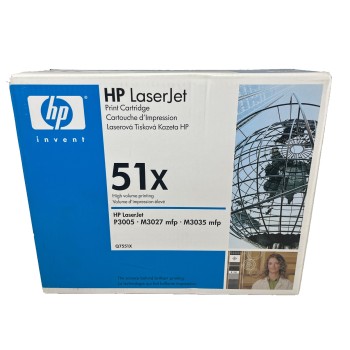 HP Q7551X 51X TONER ORIGINALE NERO LASERJET P3005/M3027mfp/M3035mfp [BLU BOX]