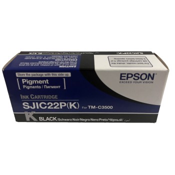 EPSON S020601 SJIC22P(K) C33S020604 CARTUCCIA ORIGINALE NERO TM-C3500 [A BOX]