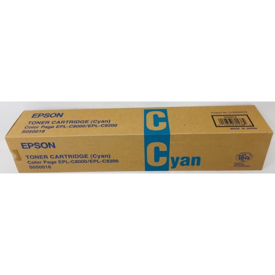 EPSON S050018 TONER ORIGINALE CIANO COLOR PAGE EPL-C8000/EPL-C8200 [A BOX]