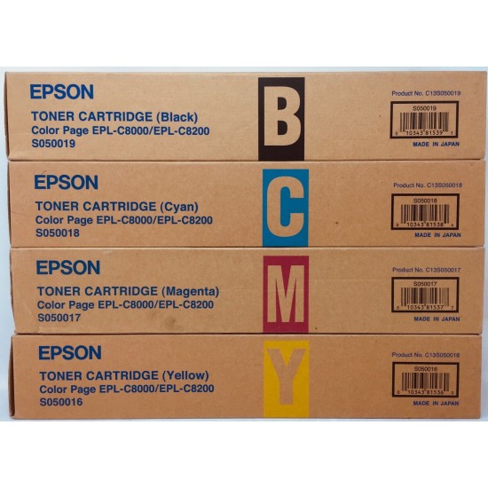 EPSON S050016/S050017/S050018/S050019 TONER ORIGINALE EPL-C8000/EPL-C8200 [A BOX]
