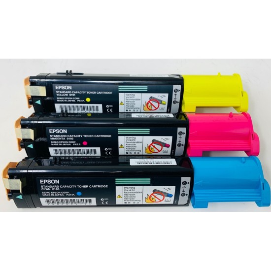EPSON 0191 0192 0193 TONER ORIGINALE GIALLO/MAGENTA/CIANO ACULASER C1100N/CX11N [NO BOX]