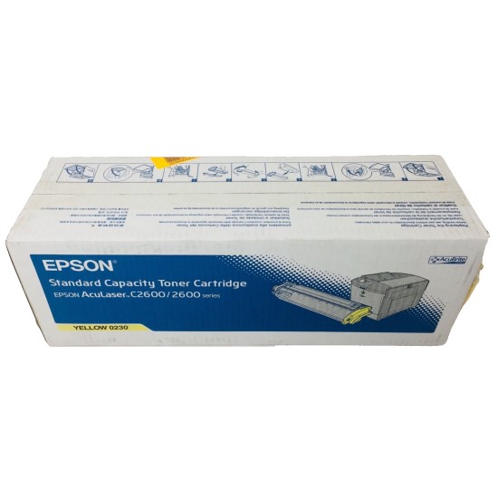 EPSON S050230 0230 TONER ORIGINALE GIALLO ACULASER C2600 [A BOX]
