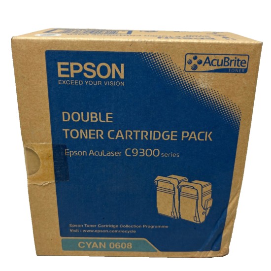 EPSON S050608 0608 PACCO DOPPIO TONER ORIGINALE CIANO ACULASER C9300/DN [A BOX]
