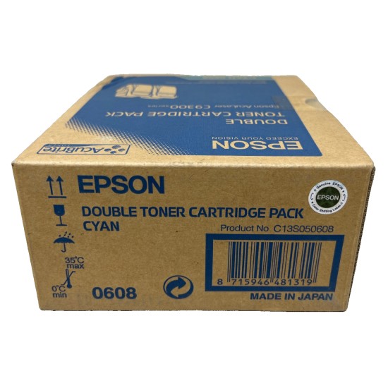 EPSON S050608 0608 PACCO DOPPIO TONER ORIGINALE CIANO ACULASER C9300/DN [A BOX]