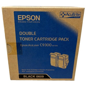 EPSON S050609 0609 PACCO DOPPIO TONER ORIGINALE NERO ACULASER C9300DN[A BOX]