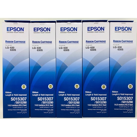 EPSON S015307 NASTRO ORIGINALE NERO PER EPSON LQ-630/LQ-630S  [X 5 PZ]