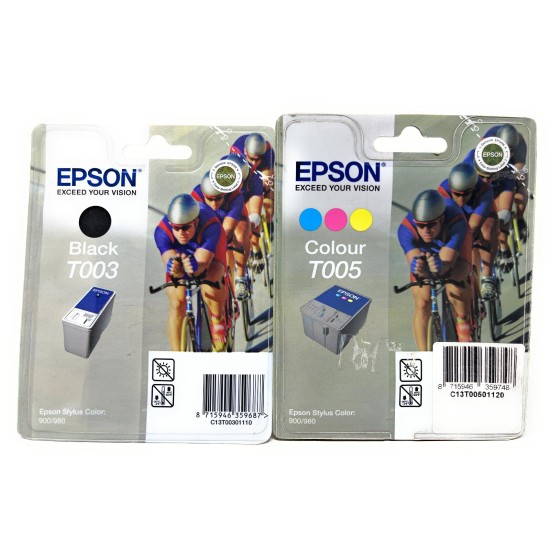 EPSON T003+T005 CARTUCCIA ORIGINALE NERO+COLORE PER STYLUS COLOR 900/980 [NO BOX]