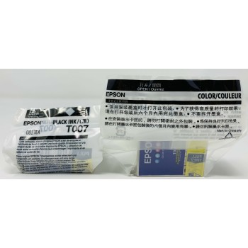 EPSON T007 + T008 ORIGINALE NERO + COLORE STYLUS PHOTO 790/870/875DC/890/895 [X 2PZ NO BOX]