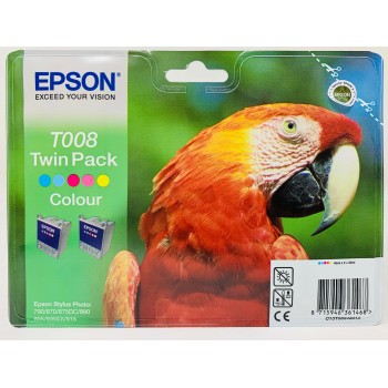 EPSON T00840310 TWINPACK ORIGINALE COLORE STYLUS PHOTO 790/870/875DC/890/895 [A BOX]