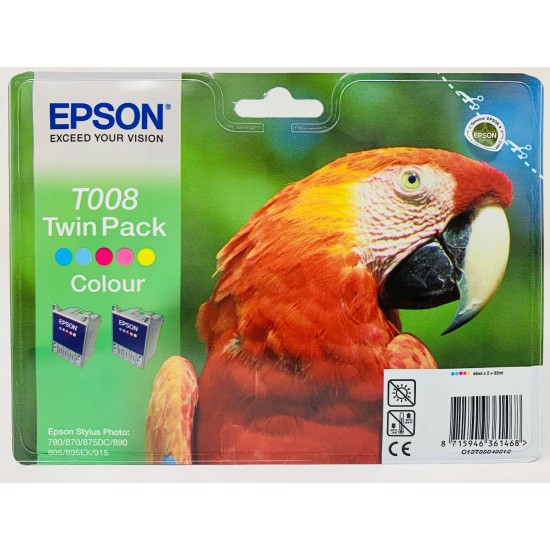 EPSON T00840310 TWINPACK ORIGINALE COLORE STYLUS PHOTO 790/870/875DC/890/895 [A BOX]