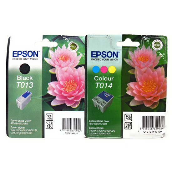 EPSON T013+T014 CARTUCCIA ORIGINALE NERO+COLORE STYLUS C20/C40 STYLUS COLOR 480 [A BOX]