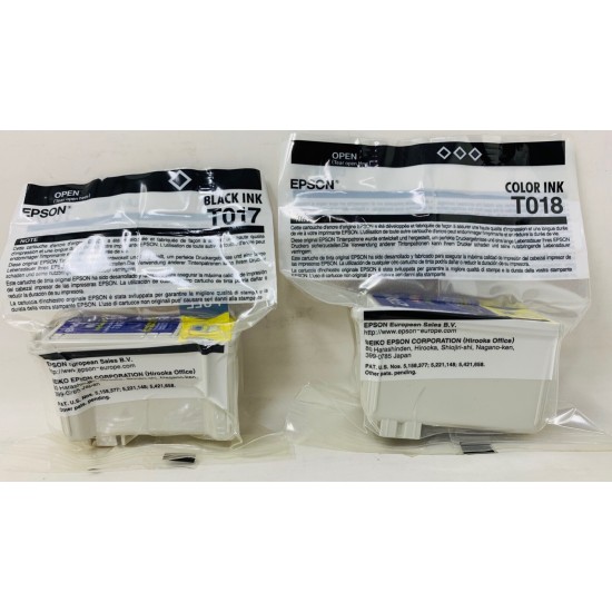 EPSON T017+T018 CARTUCCIA INK JET ORIGINALE NERO+COLORE STYLUS COLOR 680/685 [NO BOX]