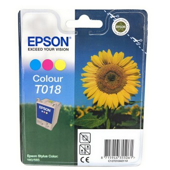 EPSON T018 CARTUCCIA ORIGINALE COLORE PER STYLUS COLOR 680/685 [A BOX]