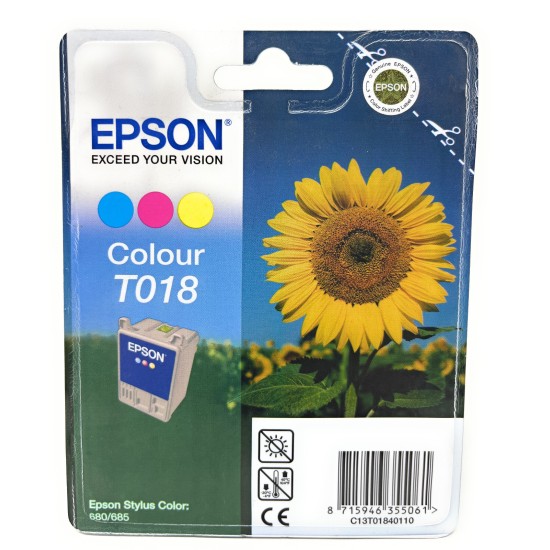 EPSON T018 CARTUCCIA ORIGINALE COLORE PER STYLUS COLOR 680/685 [A BOX]