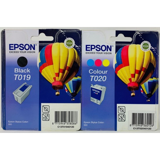 EPSON T019+T020 CARTUCCIA INK JET ORIGINALE NERO+COLORE EPSON STYLUS COLOR 880 [NO BOX]