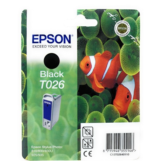 EPSON T026 CARTUCCIA ORIGINALE NERO EPSON STYLUS PHOTO 810/830/830U/925/935 [A BOX]