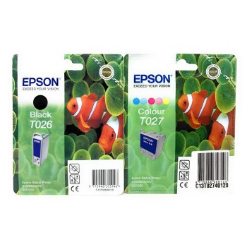 EPSON T026+T027 ORIGINALE NERO+COLORE EPSON STYLUS PHOTO 810/830/830U/925/935 [A BOX]