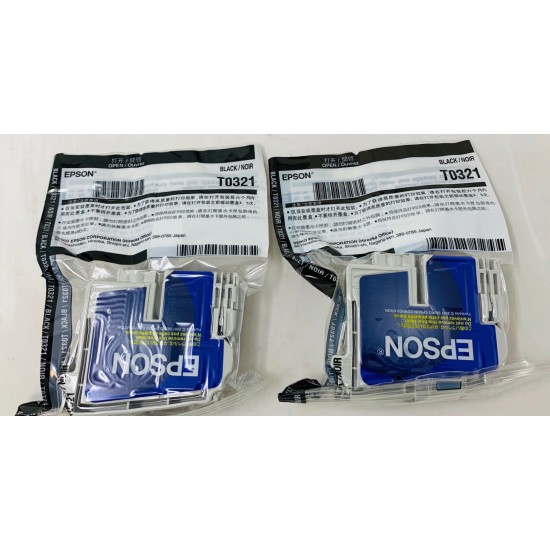 EPSON T0321 CARTUCCIA INK JET ORIGINALE NERO C70/C80/C82/CX5200/CX5400 [X 2PZ NO BOX]