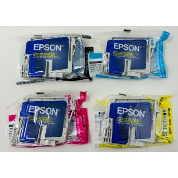 EPSON NERO CIANO MAGENTA GIALLO 4 CARTUCCE ORIGINALI C70/C80/C82/CX5200/CX5400 [NO BOX]