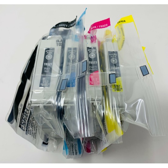 EPSON NERO CIANO MAGENTA GIALLO 4 CARTUCCE ORIGINALI C70/C80/C82/CX5200/CX5400 [NO BOX]