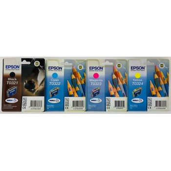 EPSON NERO CIANO MAGENTA GIALLO ORIGINALE BK/C/M/Y C70/C80/C82/CX5200/CX5400 [A BOX]