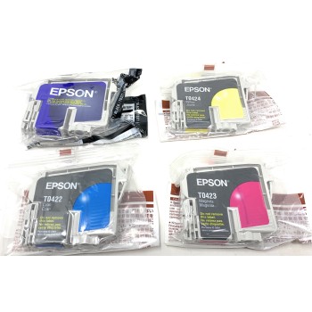 EPSON T0321/T0422/T0423/T0424 KIT 4 CARTUCCE ORIGINALI PER C82/CX5200/CX5400 [NO BOX]