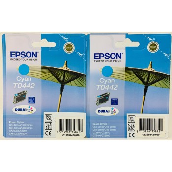 EPSON T0442 CARTUCCIA ORIGINALE CIANO STYLUS C64/C66/C84/C86/CX3600/CX6400 [X 2PZ]