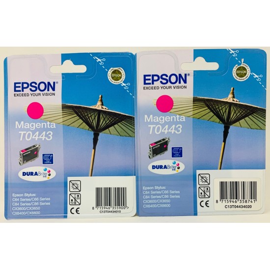 EPSON T0443 CARTUCCIA ORIGINALE MAGENTA STYLUS C64/C66/C84/C86/CX3600/CX6400 [X 2PZ]