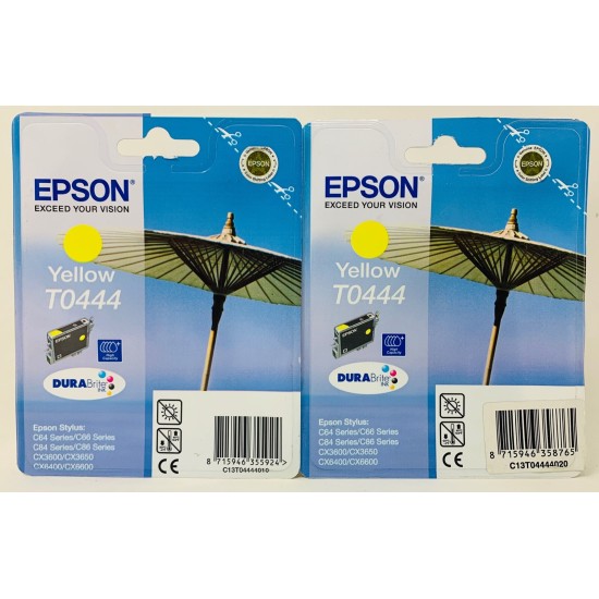 EPSON T0444 CARTUCCIA ORIGINALE GIALLO STYLUS C64/C66/C84/C86/CX3600/CX6400 [X 2PZ]